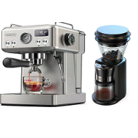 [EU Direct] HiBREW H10A 20 Bar Espresso machine en G3 Conische Maalwerk Combo met Programmeerbare Besturing, Stoompijpje