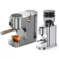 [EU Direct] HiBREW H13 Dual Boiler Espresso Machine & G7 Koffiemolen Set Met PID Controle 20 Bar Druk 48 Maalniveaus