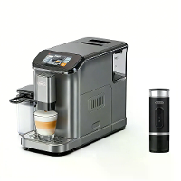 [EU Direct] HiBREW H16 Automatische Koffiemachine & H4E Draagbare Espresso Maker Set Met Ingebouwde Maalwerk Touchscreen