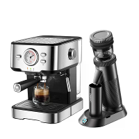 [EU Direct] HiBREW H5 Espressomachine & G5 Conische Maalwerkmolen Combo 20 Bar Pomp Semi Automatisch 36 Maalinstellingen