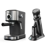 [EU Direct] HiBREW H5A Espressomachine & G5 Conische Maalgrinder Combo 15 Bar One Touch Espresso Dual Mode Melkopschuime