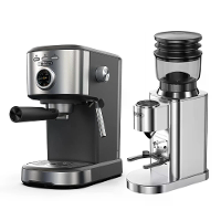 [EU Direct] HiBREW H5A Espressomachine & G7 Conische Maalschijf Combo 15 Bar Een Touch Espresso Dubbel Mode Melkopschuim