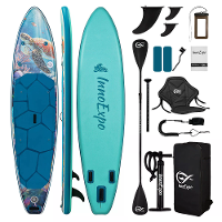[EU Direct] InnoExpo 350*83*15CM Laad 200kg Extra lang Paddleboard met Zitplaats Grote capaciteit voor Solo 2+1 Familie
