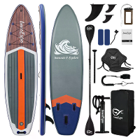 【EU Direct】InnoExpo 350*89*15CM Laad 230kg Opblaasbaar Stand Up Paddleboard met Zit Antislip Stabiel Surfboard Voor Solo
