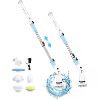 [EU Direct] INSE TASVAC EB5 Spin Scrubber, 450RPM Draadloze Doucheborstel En Verstelbare Verlengarm Met 5 Vervangbare Sc