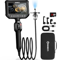 EU Direct KAIWEETS KBA01 Two Way 210° Articulating Borescope 4,3 inch IPS Display 8mm Snake Camera 2.0MP met 32GB Geheug
