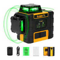 EU Direct KAIWEETS KT360A 3x360 Groene Lijn Laserwaterpas met Oplaadbare Batterij 196ft Afstand IP54 Waterdicht Beste vo