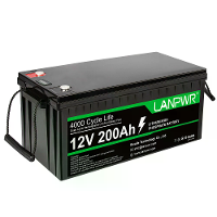 [EU Direct] LANPWR 12V 200Ah LiFePO4 Lithiumbatterijpakket 2560Wh Energy 4000+ Deep Cycles Built in 100A BMS 46.29Lb Lig