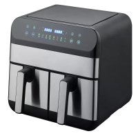 [EU Direct] NovuLife 1800W Dual Zone Digitale Air Fryer 9L Capaciteit 8 Voorgebakken Programma's met LED Aanraakscherm v