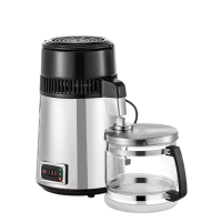 [EU Direct] NovuLife 4L/750W Water Distiller Machine Stainless Steel & Adjustable Temp for Kitchen Brewing Essential Oil