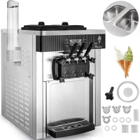 [EU Direct] NovuLife YKF 8218T 2200W commercieel soft serve ijsmachine met dubbele 6L containers, 20 28L/u, grote capaci