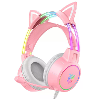 [EU Direct] ONIKUMA X15 Pro Kat Oor Koptelefoon Bedrade Gaming Headset 50mm Driver Stereo Surround Geluid RGB Licht Kopt