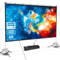 [EU Direct] Pixthink 120 inch Projectiescherm met standaard 4K 16:9 HD Anti Wrinkle Opvouwbaar Projectiescherm voor thui