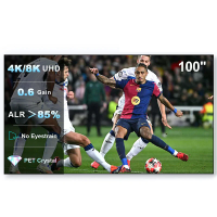 [EU Direct] ProjeStar 100 inch PET Crystal ALR projectiescherm 4K UHD 16:9 0,6 Gain Ambient Light Rejecting Dun Frame Ho