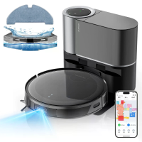 [EU Direct] Proscenic X1 Robotstofzuiger en Mop met Zelflediging voor 45 Dagen,Ultrasone Veeg Systeem,3000 Pa Zuigkracht