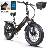 SAMEBIKE LOTDM200 II Vouwfiets Met Rack Tas 48V 13AH 750W Motor Aanbevolen Topsnelheid 25KM/H 20inch 80KM Maximale Actie