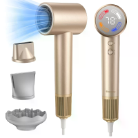 [EU Direct] Teendow MY78PA Haardroger met LED display 110.000 RPM 22 m/s Hoge snelheid Snelle droging 200 miljoen/cm³ Ne