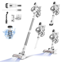 [EU Direct] Teendow V08 PRO Snoerloze Stofzuiger 25kPa Krachtige Zuigkracht, 6 in 1 Steelstofzuiger Voor Dierenharen, Ta