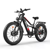 [EU DIRECT] Tifgalop ES7 Pro Elektrische Fiets 52V 21Ah 750W*2(1500W) Dual Motor 26 Inch Vetband 20km/u Maximale Snelhei