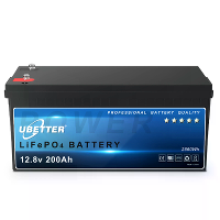 [EU direct] Ubetter 12V 200Ah LiFePO4 accu Lithium accu 2560Wh Oplaadbaar met BMS Meer dan 4000 keer diepe cyclus. Onder