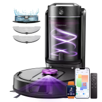 [EU Direct] Vactidy WI5 Robotstofzuiger met dweilfunctie, stofzakloze multi wycloon zuigstation, 10000Pa zuigkracht, LiD