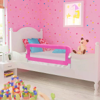 [EU direct] vidaxl 10101 Peuter Veiligheidsbedhek 102 x 42 cm Roze Kinderbed Barrièrehek Vouwbaar Thuis Anti val Speelpl