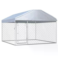 [EU direct] vidaXL Outdoor Hondenhok 144493 Puppy Zware Kooi Verzinkt Stalen Frame Hek Hondenren Uitloop Pet Benodigdhed
