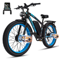 [EU DIRECT] Vitilan H5 Elektrische Fiets 52V 25Ah Batterij 1000W*2 Dubbele Motoren Aanbevolen Topsnelheid 25KM/H 24inch