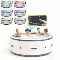 [EU Direct] WaveRite 4 6 Persoons Opblaasbare Hot Tub Spa 150 Bubbeljets Draagbare Buitenspa Pool met Snelle Verwarming,