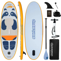 [EU Direct] WaveRite 8ft Panda 240*76*10cm Kids Opblaasbare Stand Up Paddle Board met Accessoires Brede Antislip Deck Ha