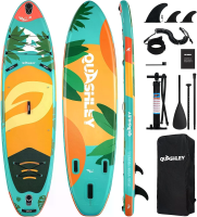 [EU Direct] WaveRite Opblaasbaar Stand Up Paddleboard 11x34x6 inch 450 lbs Capaciteit 12 15 PSI SUP met Pomp Peddel Leas
