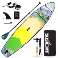 [EU direct] WaveRite Opblaasbaar Stand Up Paddleboard 320*81*15 cm, 330 lbs capaciteit, 12 15 PSI SUP met pomp, peddel,