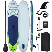 [EU Direct] WaveRite Opblaasbaar Stand Up Paddleboard 335*81*15 cm, 350 lbs Capaciteit, 12 15 PSI SUP met Pomp, Peddel,