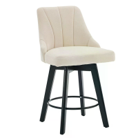 [EU Direct] Xmund 030 360° Scharnierende (draaiende) gestoffeerde barkruk Chenille stof 8 cm kussen Max. Belasting 110 k