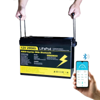 [EU Direct] Xmund 12V 200Ah Zelfverwarmende LiFePO4 Batterijpakket Bluetooth met 200A BMS Bescherming 8000+ Cycli Onders