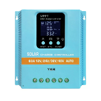 [EU Direct] Y&H MPPT Zonne oplader Controller 60A 80A 100A Selecteerbaar, 12V 24V 36V 48V met LCD display Dubbele USB ui