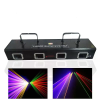 [EU Direct] YBEIYUAN 4 Lens Strong RGBY Straal Show System Stage Disco Party Christmas Decoration Stage Lights DMX DJ Eq