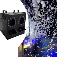 [EU Direct] YBEIYUAN Buitenwaterdicht 1500W Dual Hole LED Mist Bubbelsmachine RGBW DMX Afstandsbediening Disco Podium Br