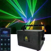 [EU Direct] YBEIYUAN Geanimeerde Pannenlichte 5W Volle Kleur Scannen ILDA Bluetooth Besturing DMX512 Bundel Projector Ba