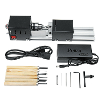 EU Plug Houtdraaibankset Mini Kralenmachine Miniatuur Draaigereedschap Multifunctionele Draaibank DIY Houtbewerking Pare
