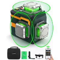 EU US Direct CIGMAN CM S01 12 Lijnen Laser Level 3x360° Volledige Opmaak APP Bediening Groene Laser Zelfnivellering Opla