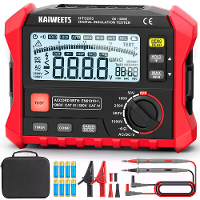 EU VS Direct KAIWEETS KE1000 Isolatieweerstandtester 3MΩ tot 100GΩ 750V AC 1000V DC Multimeter met DAR PI Auto Berekenin