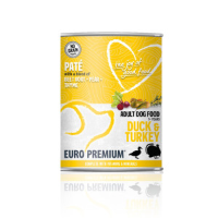 Euro Premium Adult eend en kalkoen paté natvoer hond 1 tray (6 x 400 g)