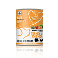 Euro Premium Adult kalkoen en kip paté natvoer hond 2 trays (12 x 400 g)
