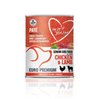 Euro Premium Senior kip en lam paté natvoer hond 2 trays (12 x 400 g)