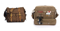 European And American Style Canvas Leather Casual Shoulder Bag