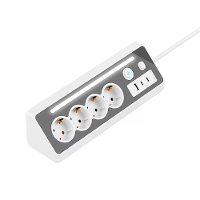 Europese Verlengsnoer 4 Stopcontacten met USB en Type C Poorten LED Verlichting 3680W 250V 16A Vlamdovend PC Materiaal 1
