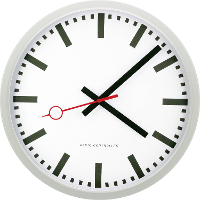EUROTIME 59530 07 Wandklok Zendergestuurd 35 cm Zilver Slepend uurwerk (geluidsloos)