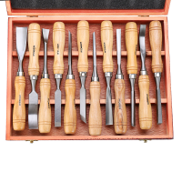 12 STKS Hout Draaien Carving Tool Set Chrome Vanadium Staal Houtsnijwerk Beitels Blade Houtbewerking Tool