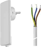 Evoline 151000151300 Netsnoer Aansluitkabel 1,5 M Met Platte Stekker Wit Wit H05vv 3g 1,5 Mmâ²